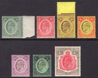 NYASALAND 1908 KEVII values to 4s UM,M, SG 72/79 cat £152