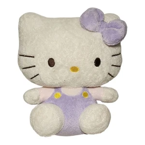 Ty Hello Kitty Plush Lavender Jumper Bow Stuffed Animal 8" Soft Cute 2011 - Picture 1 of 5