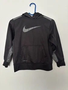 Nike Boy's Grey Therma Fit Logo Pullover Hoodie Size MEDIUM - Picture 1 of 4