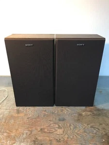 Vintage Pair Sony SS-112 20W 8 Ohm Speakers Brown Wood Grain - Picture 1 of 8