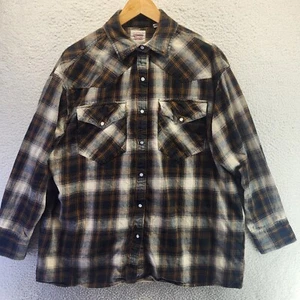 Vintage Levi's Western Pearl Druckknopf Front Shirt Herren mittelbraun kariert Knopf - Bild 1 von 22