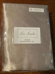 La Scala Luxury Queen Satin sheet Set - Champagne/Gold NEW - Picture 1 of 2