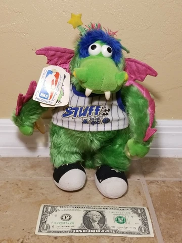 Vtg 1990's 10" Orlando MAGIC Stuff The Dragon Mascot NBA Plush Doll Suction Cup Cover