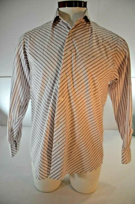 Allen Solly Men Button Up Shirt Size 40 White with Blue and Red Striped Long  - Image 1 of 4