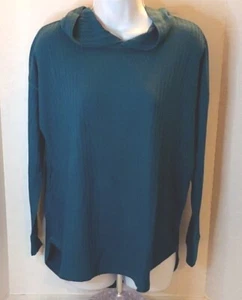 Chaser Teal Thermal High Low Drop Shoulder Pullover Hoodie S Small New Hi-lo - Bild 1 von 7