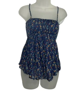 Free People Easy Breezy Blumenmuster XSmall Blumenmuster blau Röhrchenoberteil $ 58 - Bild 1 von 7