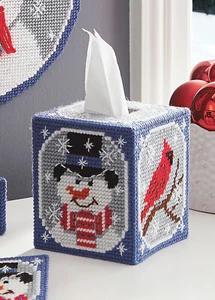 Mary Maxim Let It Snow Tissue Box Cover Plastic Canvas Kit - Picture 1 of 1