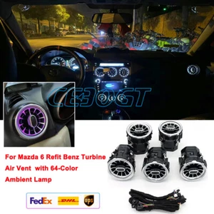 Für Mazda 6 Refit Benz Turbinenausströmer mit 64 Farben Innenraum Ambientebeleuchtung - Bild 1 von 10