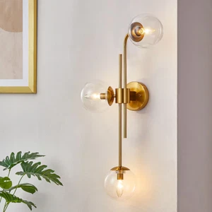 KAWOTI Ellison 15-in W 3-Light Antique Brass Modern/Contemporary Wall Sconce - Picture 1 of 4