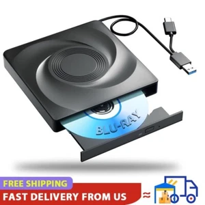 External Blu ray Drive, Portable 3D Bluray Optical Drive, CD DVD Burner USB 3.0 - Picture 1 of 10