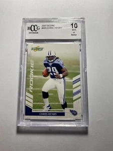2007 Score Chris Henry #403 Rookie Card RC - BCCG 10 (Mint or Better) Titans - Picture 1 of 2