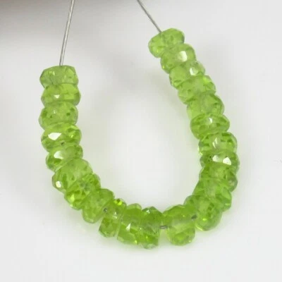 8.57 Ct Natural Parrot Green Peridot Stunning Round Drilled Beads,Pakistan-A2148 - Image 1 of 2