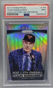 Lauri Markkanen RC 2017-18 Panini Silver Prizm Luck Of The Lottery Rookie PSA 9 - Imagen 1 de 2