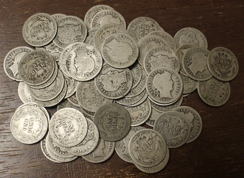 70 Barber Dimes Mostly Full Good....................Lot 9471 Cover
