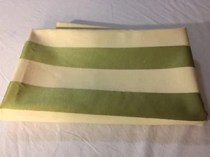 Wide Satin Vertical Stripe Lime Green & Cream Cotton Blend Fabric 1 1/4 Y x 56" - Picture 1 of 6