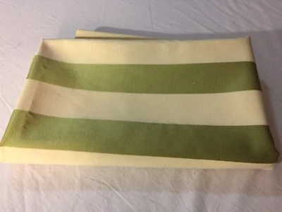 Wide Satin Vertical Stripe Lime Green & Cream Cotton Blend Fabric 1 1/4 Y x 56" - Image 1 of 4
