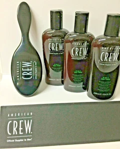 3 X American Crew Tea Tree 3 in 1 shampoo, conditiner, body wash 8.4 oz & Brush - Picture 1 of 2