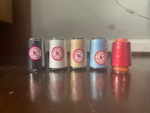 Sewing Thread On Cones 100% Polyester Dunhuang Lot 5 Assorted Colors - Picture 1 of 4