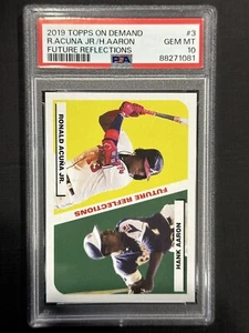 2019 Topps on Demand Reflections Ronald Acuna Jr & Hank Aaron SSP PR 210 PSA 10 - Picture 1 of 2