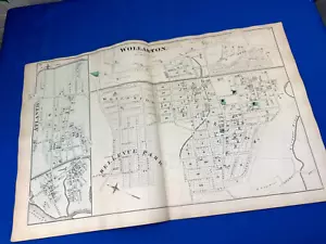 1876 WOLLASTON (Quincy), MA Mapa Detalles Negocios, Residentes, Puntos Históricos - Imagen 1 de 18