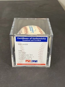 The Finest Rod Laver Tennis Player Autograph Baseball PSA Grade 7 NEAR MINT - Picture 1 of 5