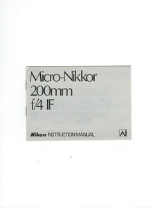 Nikon Micro-Nikkor 200mm f/4 IF Bedienungsanleitung Original - Bild 1 von 1