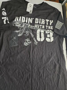 Black Ink Design USMC Marine 50 cal t shirt, veteran size Med - Picture 1 of 7