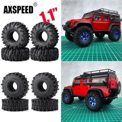 AXSPEED 4x Gummi 1.1" Reifen für RC 1/18 Redcat Ascent Traxxas TRX4-M 1/24 SCX24 - Bild 1 von 4