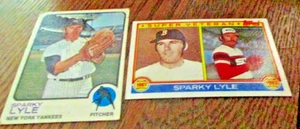 2) Sparky Lyle baseball cards 1973 Topps #394 1983 Topps #694 Yankees Red Sox - Picture 1 of 1