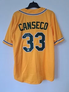 Jose Canseco signiertes Oakland A's gelbes individuelles Baseballtrikot mit Zertifikat - Bild 1 von 7