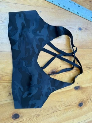 Sujetador deportivo Lululemon para mujer 2 NEGRO Athleisure Yoga CAMUFLAJE POLI APRETADO n5 Foto 1 de 4