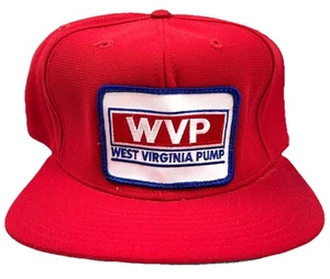 Vintage Trucker Hat Cap WVP West Virginia Pump 80s 90s Made In USA Patch Red A - Picture 1 of 8