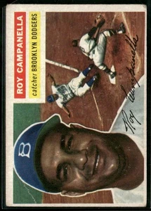 1956 Topps #101 (dorso grigio) Roy Campanella FR/GD (piega) - Foto 1 di 2