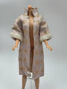 Vtg 1960's Barbie Fablu Clone Doll Brocade Metallic Pink Gold Silver Coat Tlc - Picture 1 of 22