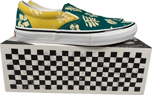 Vans Men’s Blue/Yellow Hawaiian Aloha Floral Skate Slip On Loafer Sneakers - 9.5 - Bild 1 von 10