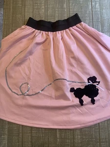 Spirit Skirt Womens Pink 50s Black Poodle Sequined High Waist Pleated Large XL - Picture 1 of 5