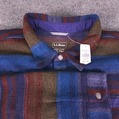 LL Bean Shirt Mens XXL Tall Flannel Fleece Lined Chore Barn Jac Shacket - Image 1 of 4