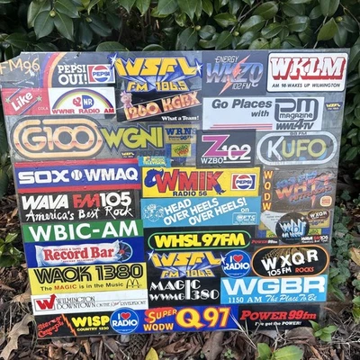 VTG Radio Station Sticker Decal 80s 90s Rock Music Decor MTV Man Cave UNC Sports - Image 1 of 4