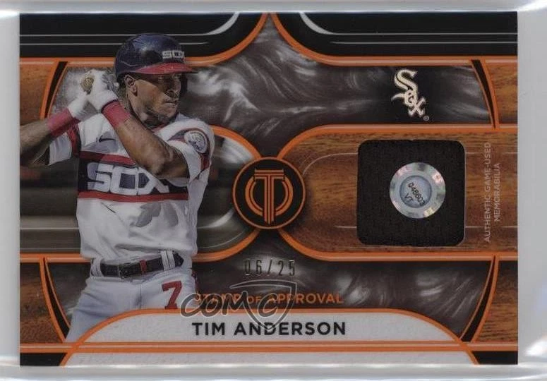 2022 Topps Tribute Stamp of Approval Relics Orange /25 Tim Anderson #SOA-TA - Image 1 of 2