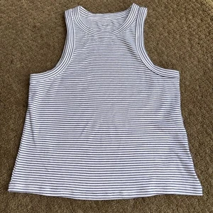 Camiseta sin mangas Old Navy XL alta blanca negra a rayas larga clásica para mujer espalda deportiva - Imagen 1 de 6