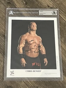 CHRIS BENOIT SIGNED HANDSIGNIERT 8X10 P-918 PROMO FOTO BECKETT BAS AUTHENTIC - Bild 1 von 4