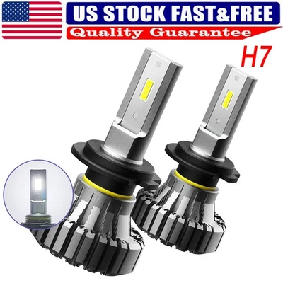 AUXITO Xenon White 6500K LED H7 Headlight Bulbs HI/LO Beam 40000LM 500% Brighter - Image 1 of 4