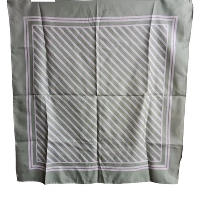 Bufanda Boho Mamá Vintage Rayas Años 70 26x25" Verde Salvia Patrón Geométrico Foto 1 de 3