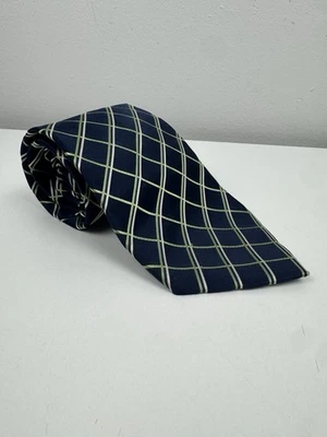 Corbata clásica a cuadros verde marino 100 % seda Pierre Cardin Y2K de colección Foto 1 de 4