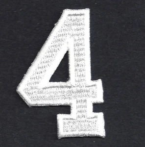 NUMBERS-White Number "4" (1 7/8") - Iron On Embroidered Applique/Numbers - Picture 1 of 2