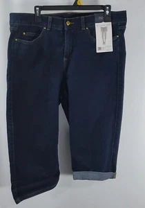 RAFAELLA NWT COMFORT SKIMMER KNEE LENGTH JEANS DARK INDIGO SIZE 16 - Picture 1 of 7