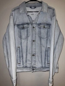 Jean Jacket Hollister Relaxed Fit Men's Large Light Blue Denim Distressed  - Picture 1 of 8