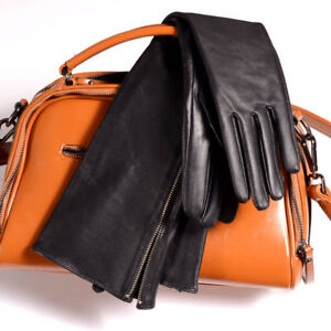 New Women's Real leather Side zipper Party Evening Overlength Opera/Long Gloves