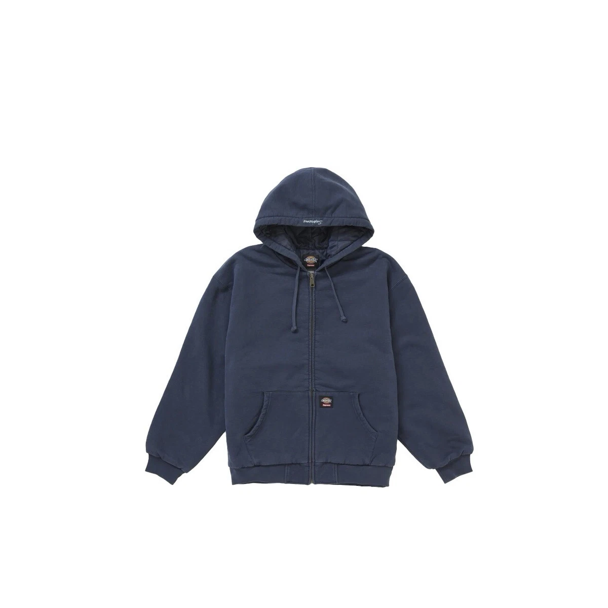 Supreme Dickies Quilted Lined Zip Up Hooded Sweatshirt Navy Size