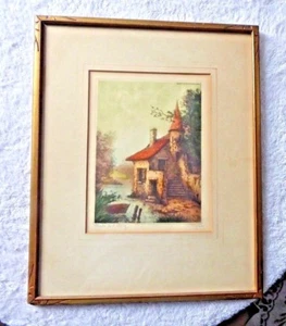 DE COLECCIÓN 1936 ORIGINAL CAMILLA LUCAS BOYER GRABADO ENMARCADO FIRMADO BORDS DE L'ETANG - Imagen 1 de 7